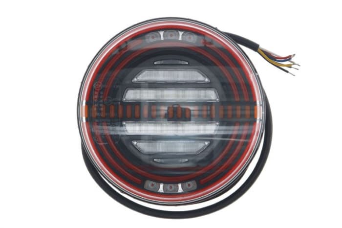 Stop spate stanga (LED, 12 24V, cu intermitent, cu far ceata, lumina de marsarier, cu stop, lumina de parcare, semnalizator dinamic, lungime cablu: 2m)