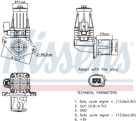 Supapa EGR potrivit ALFA ROMEO MITO; FIAT 500, 500 C, 500L, DOBLO, DOBLO CARGO, FIORINO, FIORINO MINIVAN, GRANDE PUNTO, IDEA, PANDA, PUNTO, PUNTO EVO, QUBO, STRADA; LANCIA MUSA 1.2 1.2LPG 1.3D 01.04-