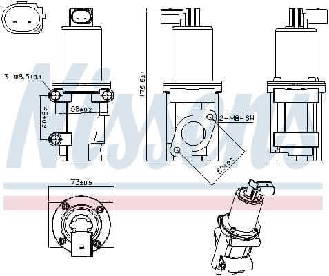 Supapa EGR potrivit ALFA ROMEO MITO; FIAT BRAVA, BRAVO I, DOBLO, DOBLO MINIVAN, IDEA, MAREA, PALIO, PUNTO, SCUDO, STRADA, ULYSSE; LANCIA MUSA, PHEDRA 1.3D-2.2D 10.95-