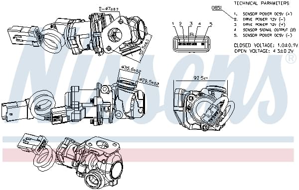 Supapa EGR potrivit FORD FOCUS C-MAX, FOCUS II 1.6D 10.03-09.12
