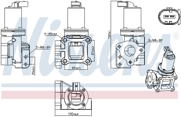 Supapa EGR potrivit HYUNDAI H-1, H-1 STAREX, H-1 CARGO, H-1 TRAVEL 2.5D 07.01-