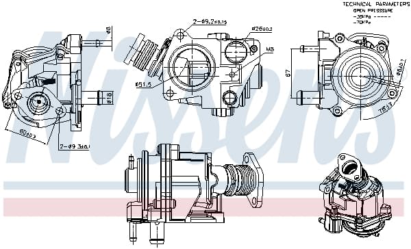 Supapa EGR potrivit IVECO DAILY III, DAILY IV, MASSIF; CITROEN JUMPER; FIAT DUCATO; PEUGEOT BOXER 3.0D 01.04-
