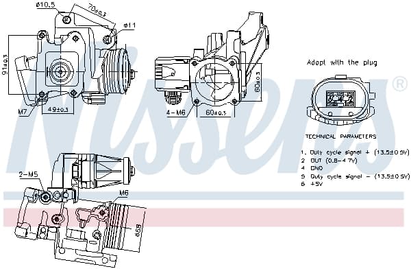 Supapa EGR potrivit VOLVO C30, C70 II, S40 II, S60 II, S80 II, V40, V50, V60 I, V70 III, XC60 I, XC70 II 2.0D 2.4D 2.4DH 03.06-