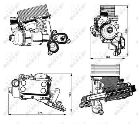 Termoflot radiator ulei (69x57x139, cu capac filtru ulei; cu garnitura) NISSAN PRIMASTAR, QASHQAI I, X-TRAIL; OPEL VIVARO A; RENAULT ESPACE IV, GRAND SCENIC II, GRAND SCENIC III, KOLEOS I, LAGUNA 2.0D