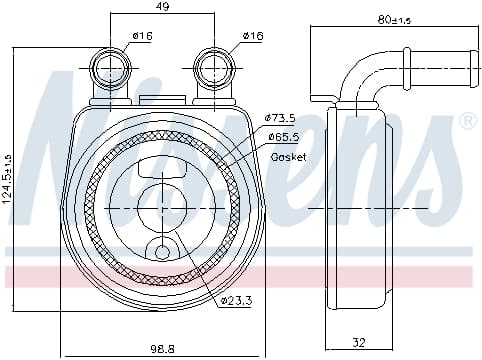Termoflot radiator ulei (automatic manual; cu garnitura) CITROEN BERLINGO, XSARA; PEUGEOT 206, 306, PARTNER, PARTNERSPACE 1.9D 2.0 intre 1996-2015