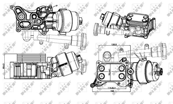 Termoflot radiator ulei (cu capac filtru ulei) ALFA ROMEO MITO; FIAT DOBLO, DOBLO CARGO, GRANDE PUNTO, IDEA, LINEA, PUNTO EVO, STRADA; LANCIA MUSA, YPSILON; OPEL ASTRA H, ASTRA H GTC, CORSA D 1.3D 1.4