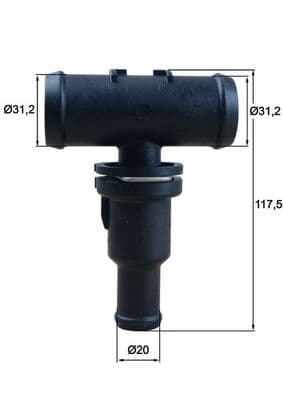 Termostat lichid racire (75 C, in carcasa) potrivit AUDI A3; VW BEETLE, GOLF VI, JETTA IV 2.0 09.04-07.16
