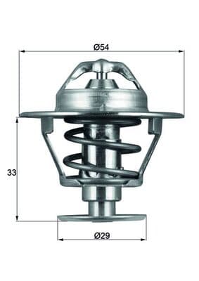 Termostat lichid racire (76 C) potrivit MITSUBISHI L 300 III, L200, PAJERO I; NISSAN NAVARA 2.3D 2.5D 12.82-