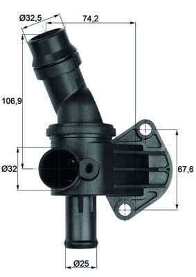 Termostat lichid racire (87 C, in carcasa) potrivit AUDI A3; SEAT ALTEA, ALTEA XL, LEON, LEON SC, LEON ST; SKODA OCTAVIA II; VW EOS, GOLF PLUS V, GOLF V, JETTA III, PASSAT B6 2.0 05.03-08.20
