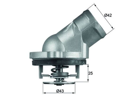 Termostat lichid racire (87 C) potrivit MERCEDES C (CL203), C T-MODEL (S202), C T-MODEL (S203), C (W202), C (W203), CLK (A208), CLK (A209), CLK (C208), CLK (C209), CLS (C218) 2.4-5.5 12.96-