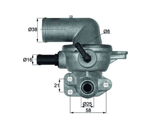 Termostat lichid racire (88 C, in carcasa) potrivit CHRYSLER VOYAGER IV 2.5D 2.8D 02.00-12.08