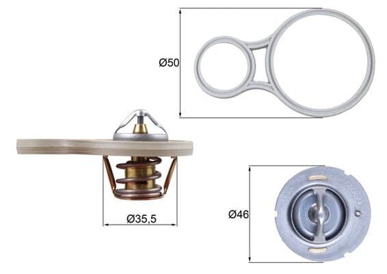 Termostat lichid racire (91 C) potrivit CHRYSLER NEON, NEON II, PT CRUISER, SEBRING, STRATUS, VOYAGER III, VOYAGER IV; DODGE NEON, NEON II; JEEP CHEROKEE, GRAND CHEROKEE III 1.6-6.1 05.94-