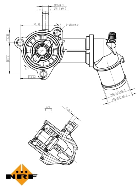 Termostat sistem racire (88 C, in carcasa) potrivit ALFA ROMEO 159, BRERA, GIULIETTA, MITO, SPIDER; FIAT DOBLO, DOBLO CARGO, DUCATO, FREEMONT, GRANDE PUNTO, IDEA, LINEA 1.6D 1.9D 2.0D 06.06-
