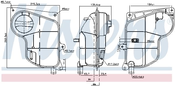 Vas expansiune cu capac potrivit AUDI A4 B5, A4 B6, A6 C5, A8 D2; SKODA SUPERB I; VW PASSAT B5, PASSAT B5.5 03.94-03.08