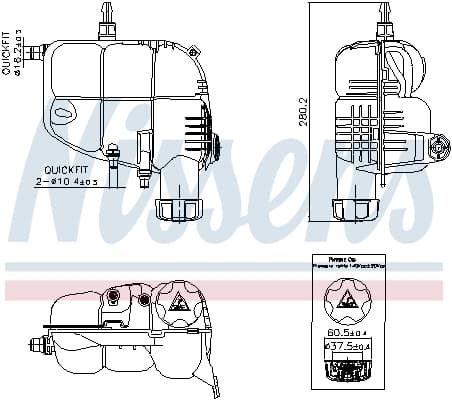 Vas expansiune cu capac potrivit BMW Seria 1 (F40), 2 (F45), 2 GRAN COUPE (F44), 2 GRAN TOURER (F46), X1 (F48), X2 (F39) 11.13-