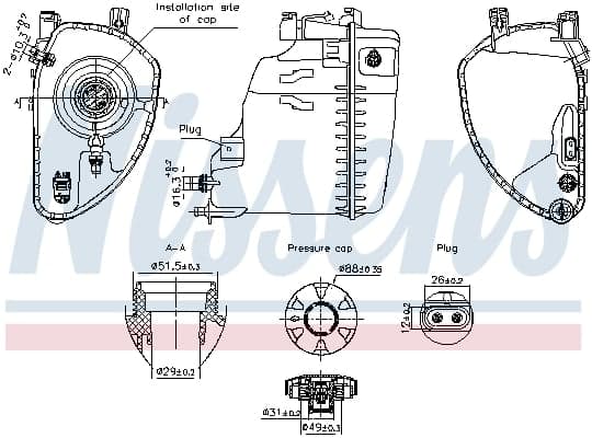 Vas expansiune racire (cu priza, cu senzor nivel) potrivit BMW 5 (G30, F90), 5 (G31), 6 GRAN TURISMO (G32), 7 (G11, G12), 8 (G14, F91), 8 (G15, F92), 8 GRAN COUPE (G16, F93) 07.15-