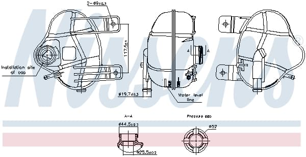 Vas expansiune racire (cu priza) potrivit ALFA ROMEO MITO; FIAT 500L, DOBLO CARGO, DUCATO, GRANDE PUNTO, LINEA, PUNTO, PUNTO EVO, PUNTO EVO HATCHBACK, PUNTO HATCHBACK; LANCIA YPSILON 10.03-