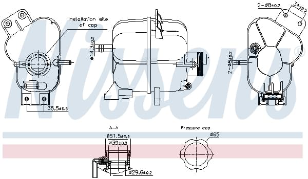 Vas expansiune racire (cu priza) potrivit CHEVROLET SPARK 12.09-