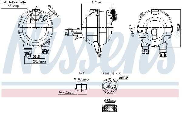 Vas expansiune racire (cu priza) potrivit DS DS 3; CITROEN C2, C2 ENTERPRISE, C3 C3 ORIGIN III, C3 AIRCROSS II, C3 I, C3 II, C3 III, C3 PICASSO, C3 PLURIEL, C4 CACTUS, C-ELYSEE, DS3 09.91-