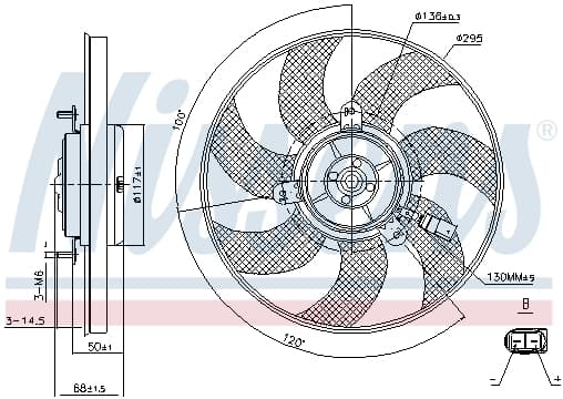 Ventilator radiator AUDI A1, A3, TT; SEAT ALTEA, ALTEA XL, IBIZA IV, LEON, TOLEDO III; SKODA OCTAVIA II, OCTAVIA III, SUPERB II, YETI; VW BEETLE, CADDY ALLTRACK, CADDY III, CADDY IV, CC 1.0-3.6 dupa 2