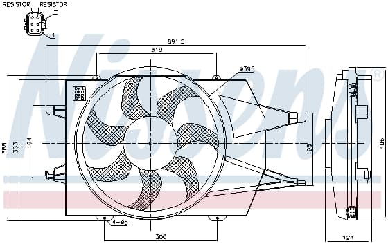 Ventilator radiator (cu carcasa) FORD FOCUS 1.4-2.0 intre 1998-2005