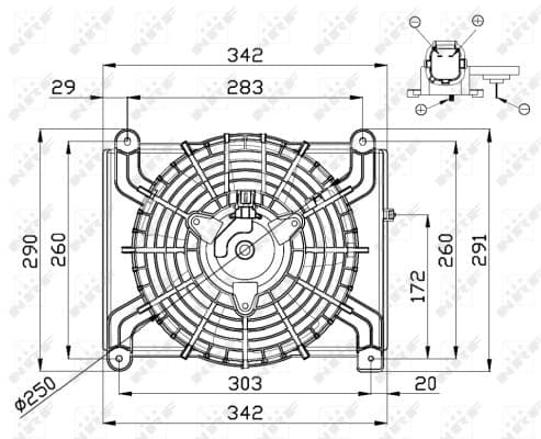 Ventilator radiator (cu carcasa) NISSAN CABSTAR, NT400 CABSTAR 2.5D 3.0D dupa 2006
