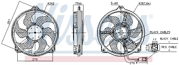 Ventilator radiator (cu carcasa) potrivit CITROEN BERLINGO MINIVAN, C5 I, C8, JUMPY II; FIAT SCUDO, ULYSSE; LANCIA PHEDRA; PEUGEOT 807, EXPERT, EXPERT TEPEE 1.6D-3.0 07.98-