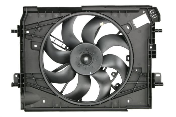 Ventilator radiator (cu carcasa) potrivit DACIA DOKKER, DOKKER MINIVAN, DUSTER, DUSTER SUV, LODGY, LOGAN II, LOGAN MCV II, SANDERO II; NISSAN MICRA V; RENAULT CAPTUR I, CLIO IV 0.9-1.6LPG 02.08-