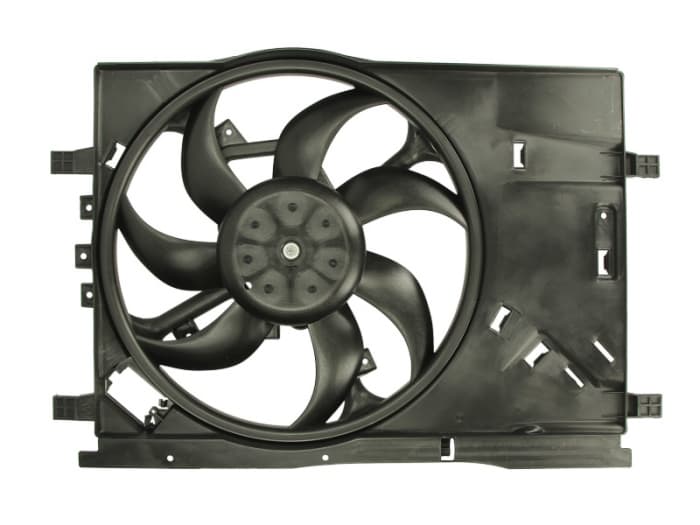 Ventilator radiator (cu carcasa) potrivit FIAT GRANDE PUNTO, PUNTO, PUNTO EVO, PUNTO EVO HATCHBACK, PUNTO HATCHBACK; OPEL CORSA D, CORSA D HATCHBACK 0.9-1.4LPG 06.05-