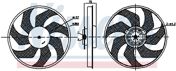 Ventilator radiator potrivit NISSAN PRIMASTAR; OPEL VIVARO A; RENAULT TRAFIC II 1.9D-2.5D 02.01-