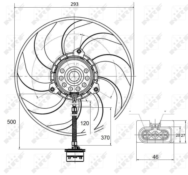 Ventilator radiator potrivit SEAT CORDOBA, IBIZA III; SKODA FABIA I, FABIA I PRAKTIK; VW FOX, POLO, POLO IV 1.2-1.9D 08.99-04.12