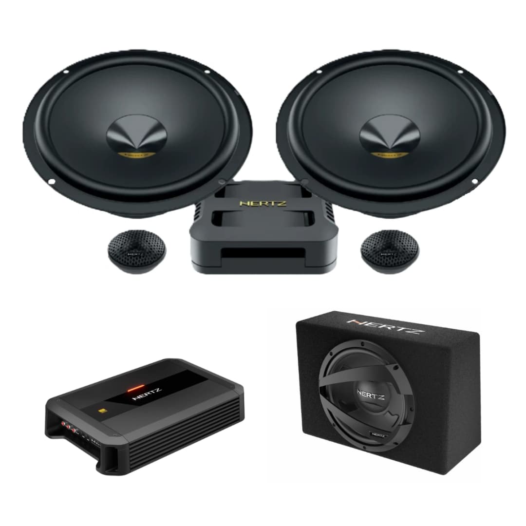 Pachet difuzoare auto usi Fata cu subwoofer Dacia Logan 2 2016-2020 Hertz Dieci Pro 840 W