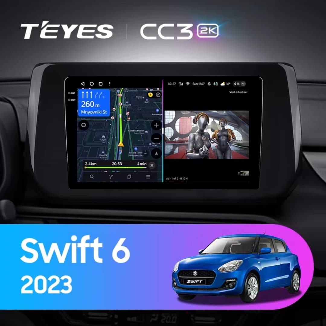 Navigatie Auto cu Asistenta AI Teyes CC4 PRO Suzuki Swift 6 2023-2024 8+128GB 9.5" QLED, Android 13, 5G, 7.1 DSP, CarPlay