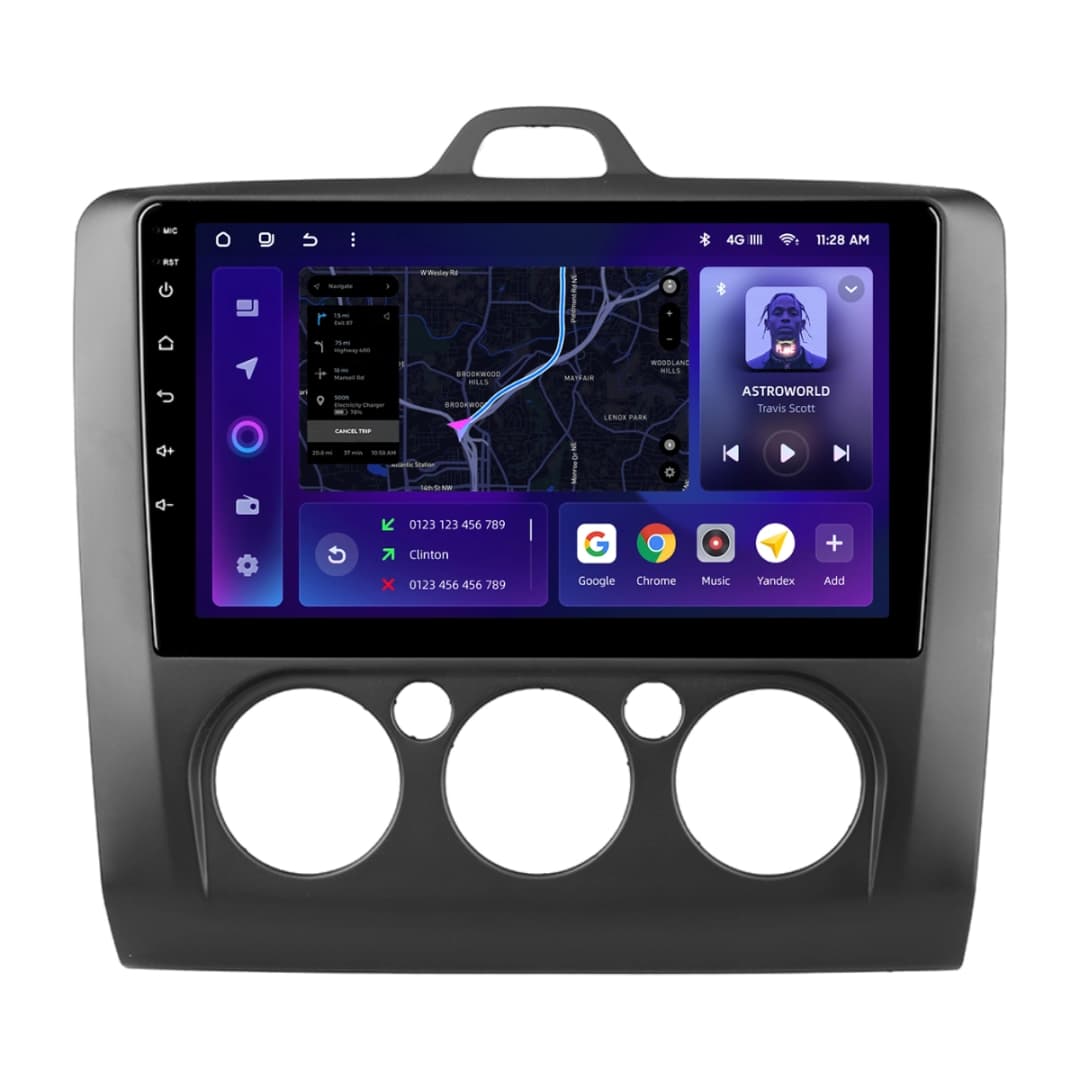Navigatie Auto MOSS M2 Ford Focus 2 2005-2010 4+64GB 9" IPS Octa-core 1.6Ghz, Android 4G Bluetooth 5.1 DSP