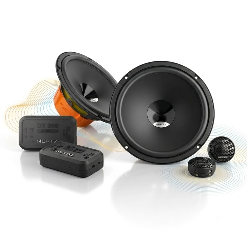 Difuzoare auto Hertz Dieci DSK 165.3, set sistem 2 căi, 165mm, 80W RMS, 4Ω, 4 difuzoare + accesorii
