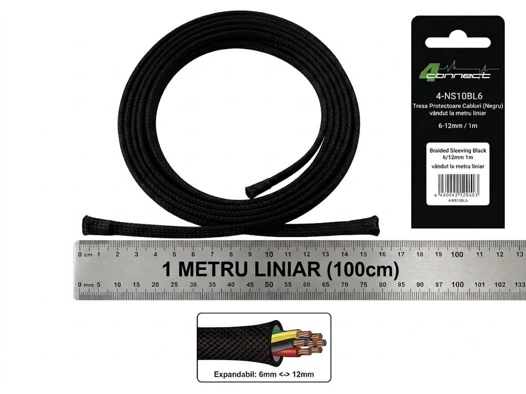 Tresa Cabluri FOUR Connect 4-NS10BL6, 6/12mm, Neagra, Metru Liniar